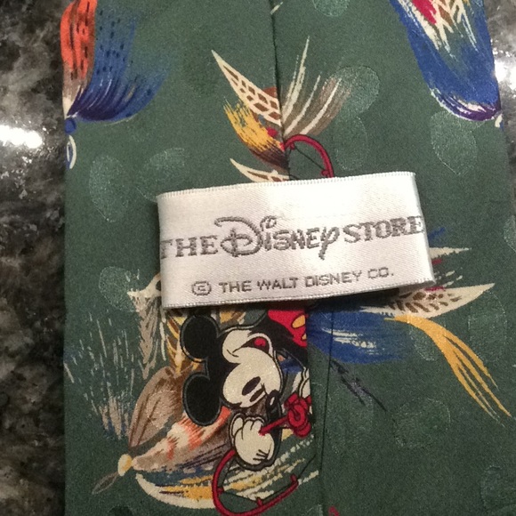 DISNEY Mickey Mouse Fly Fishing Mens Neck Tie - Picture 3 of 4